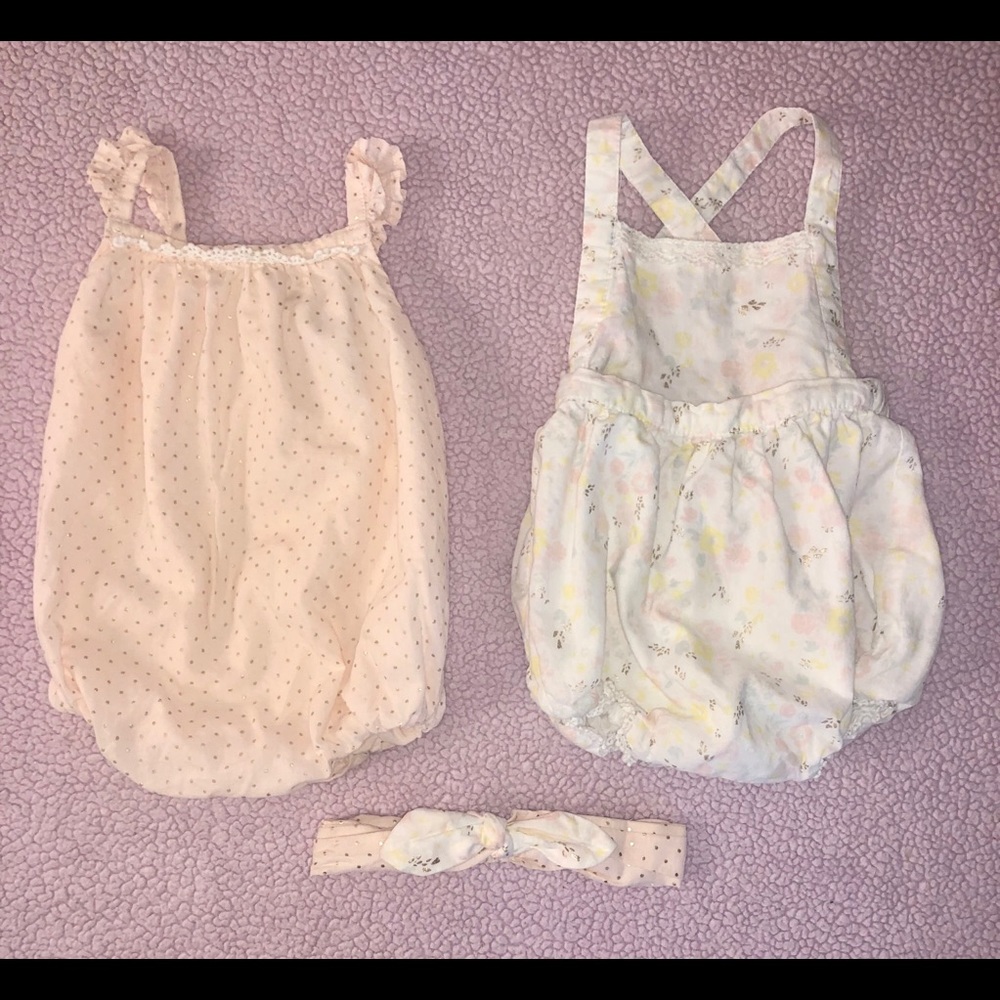 Baby girl rompers with headband